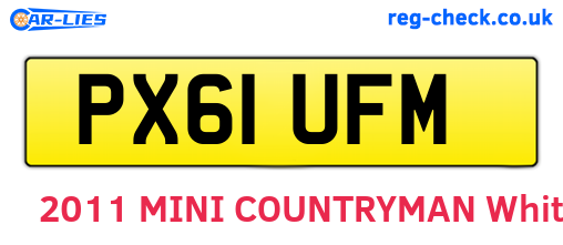 PX61UFM are the vehicle registration plates.