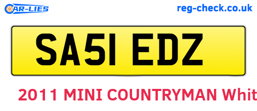 SA51EDZ are the vehicle registration plates.