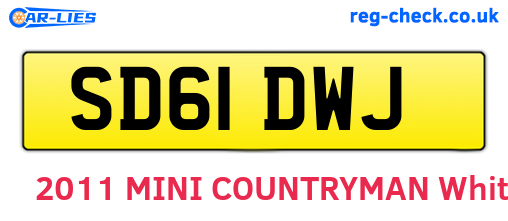 SD61DWJ are the vehicle registration plates.
