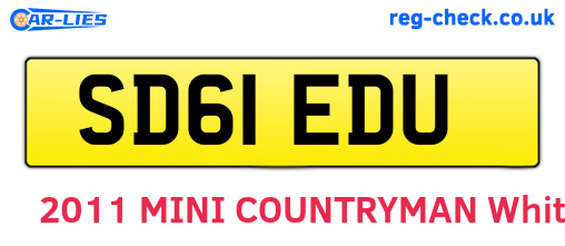 SD61EDU are the vehicle registration plates.