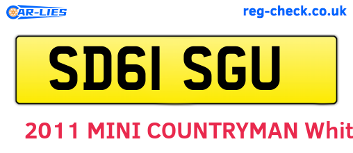 SD61SGU are the vehicle registration plates.