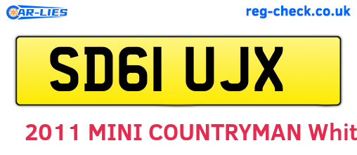 SD61UJX are the vehicle registration plates.