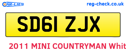 SD61ZJX are the vehicle registration plates.