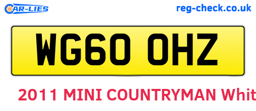 WG60OHZ are the vehicle registration plates.
