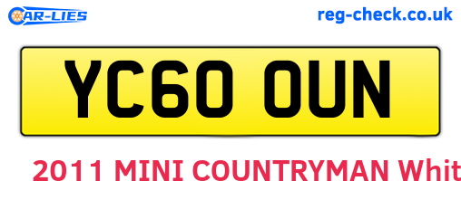 YC60OUN are the vehicle registration plates.