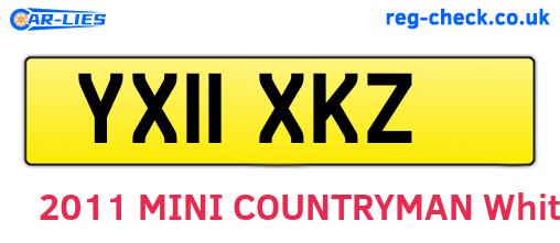 YX11XKZ are the vehicle registration plates.
