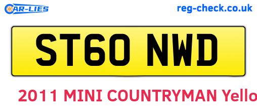 ST60NWD are the vehicle registration plates.