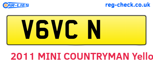 V6VCN are the vehicle registration plates.
