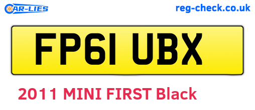 FP61UBX are the vehicle registration plates.