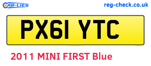 PX61YTC are the vehicle registration plates.