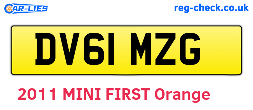 DV61MZG are the vehicle registration plates.