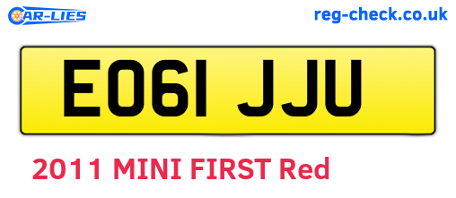 EO61JJU are the vehicle registration plates.