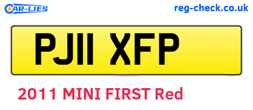 PJ11XFP are the vehicle registration plates.