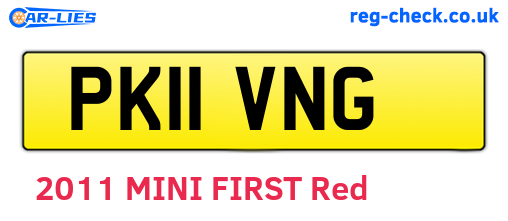PK11VNG are the vehicle registration plates.