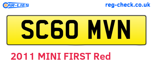 SC60MVN are the vehicle registration plates.