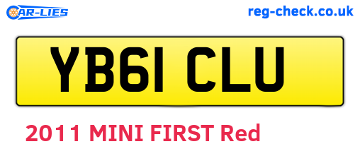 YB61CLU are the vehicle registration plates.