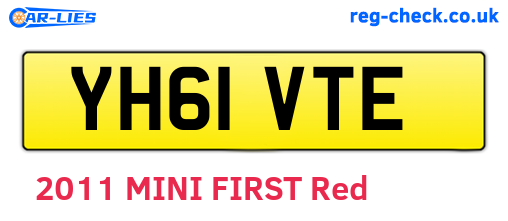 YH61VTE are the vehicle registration plates.