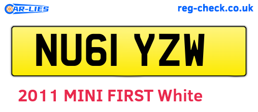 NU61YZW are the vehicle registration plates.