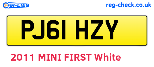 PJ61HZY are the vehicle registration plates.