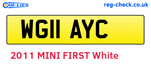 WG11AYC are the vehicle registration plates.