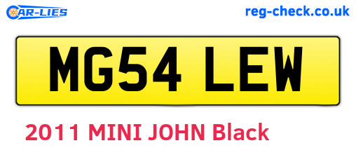 MG54LEW are the vehicle registration plates.