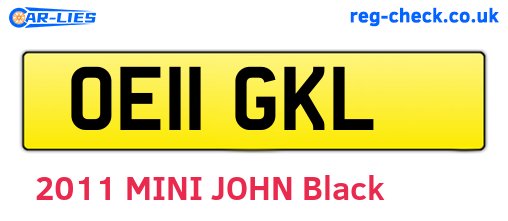 OE11GKL are the vehicle registration plates.