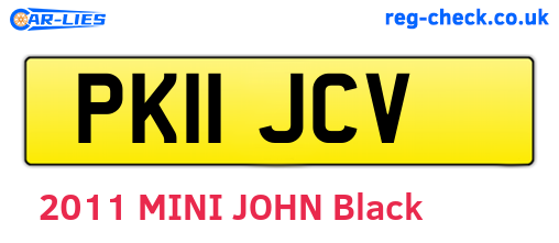 PK11JCV are the vehicle registration plates.