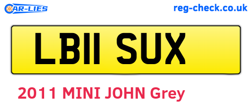LB11SUX are the vehicle registration plates.