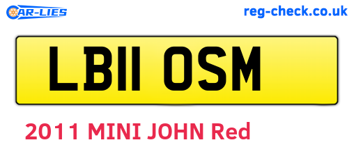 LB11OSM are the vehicle registration plates.