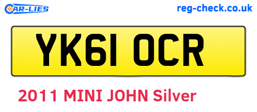 YK61OCR are the vehicle registration plates.