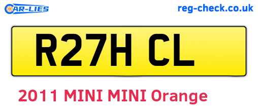 R27HCL are the vehicle registration plates.