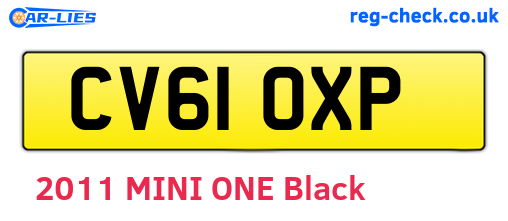 CV61OXP are the vehicle registration plates.