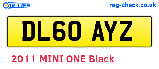 DL60AYZ are the vehicle registration plates.