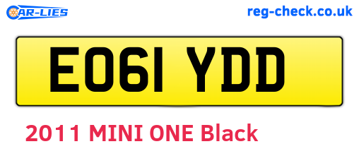 EO61YDD are the vehicle registration plates.