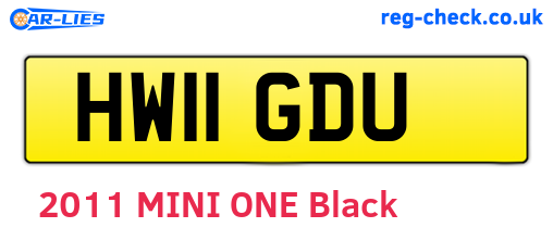 HW11GDU are the vehicle registration plates.