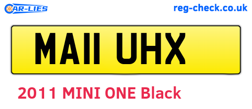 MA11UHX are the vehicle registration plates.