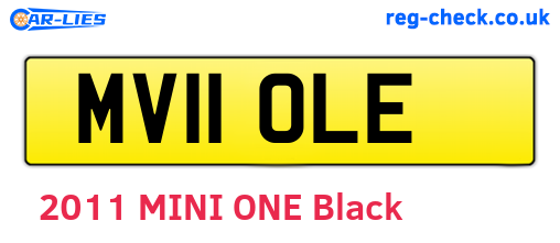 MV11OLE are the vehicle registration plates.