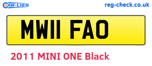 MW11FAO are the vehicle registration plates.
