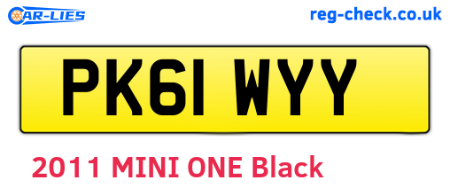 PK61WYY are the vehicle registration plates.