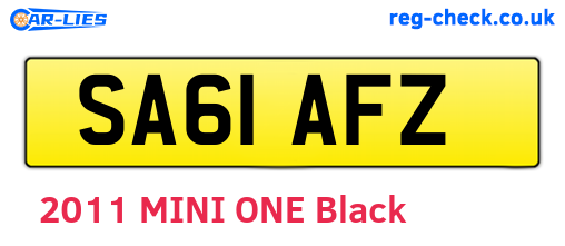 SA61AFZ are the vehicle registration plates.