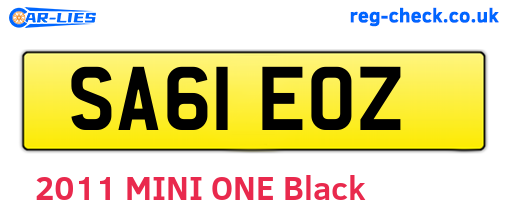 SA61EOZ are the vehicle registration plates.