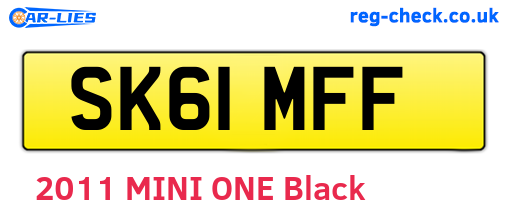SK61MFF are the vehicle registration plates.