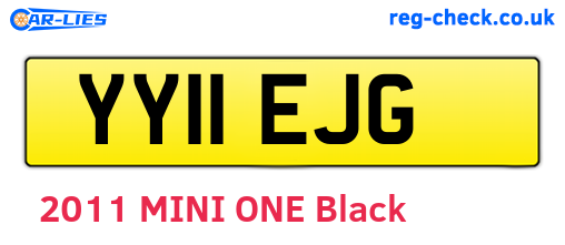 YY11EJG are the vehicle registration plates.
