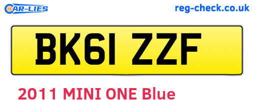 BK61ZZF are the vehicle registration plates.