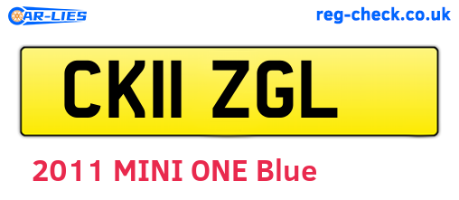 CK11ZGL are the vehicle registration plates.