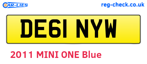 DE61NYW are the vehicle registration plates.