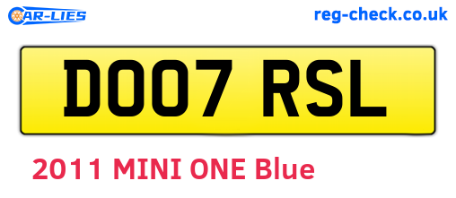 DO07RSL are the vehicle registration plates.