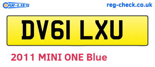DV61LXU are the vehicle registration plates.