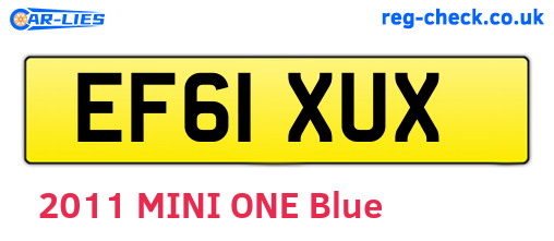 EF61XUX are the vehicle registration plates.