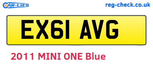 EX61AVG are the vehicle registration plates.